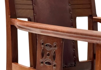 Jac. van den Bosch Arts & Crafts Club Chair for 't Binnenhuis Amsterdam, 1900s